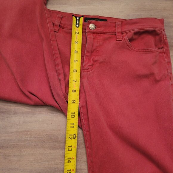 Lauren Jeans Co Ralph Lauren Women’s Modern Straight Leg Red Jeans Size 6 - Picture 9 of 10